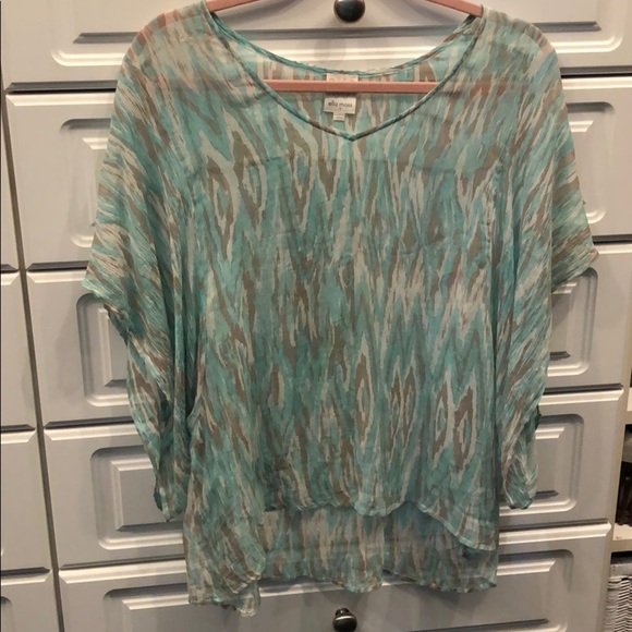 ELLA MOSS animal print  silk top - Picture 2 of 7